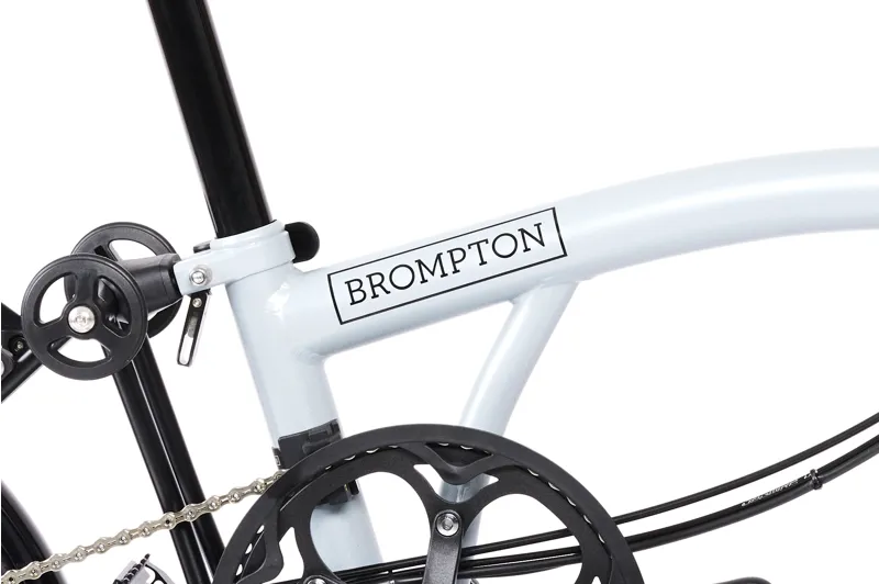 Brompton Electric P Line Explore 12 Speed Folding Bike 2024 in Lunar Ice-5